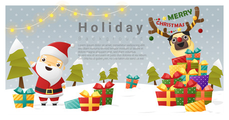 Christmas background Merry Christmas with Santa Claus , vector , illustration