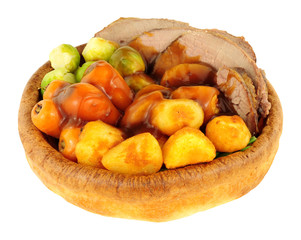 Roast Beef Meal In Yorkshire Pudding