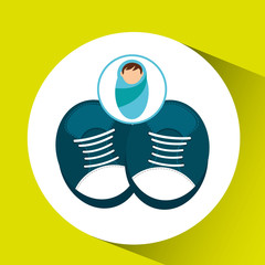 boy newborn wrap shoes design vector illustration eps 10