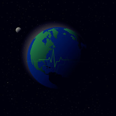 Obraz na płótnie Canvas Cardiogram planet Earth.