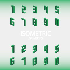 Set of isometric numbers green.