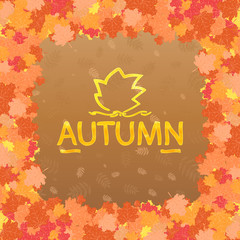Fototapeta premium Frame from autumn leaves.