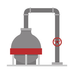 oil tank and tap over white background. petroleum and oil design. vector illustration