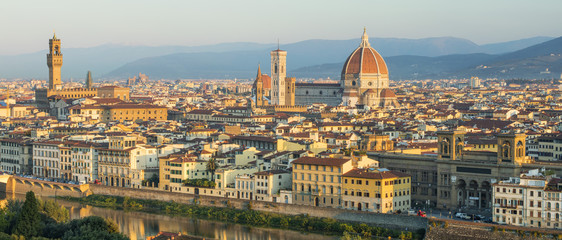 Fototapeta na wymiar morning lights above the Florence