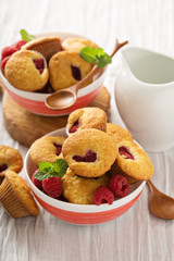Mini raspberry muffins