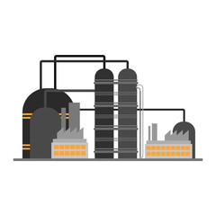 oil factory building icon over white background. vector illustration