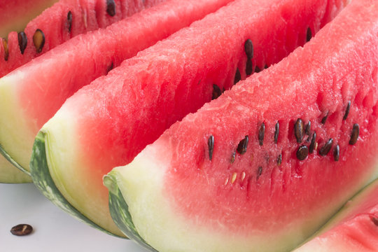 Sliced red watermelon. Close up.