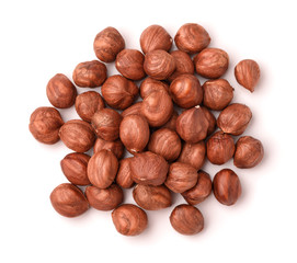Top view of shelled hazelnuts