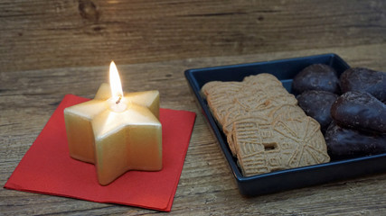 candle and cookies