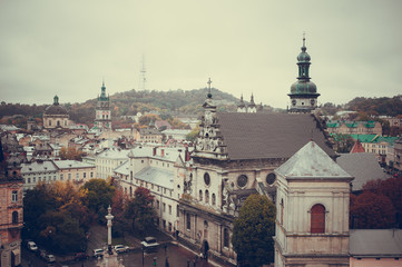 Fototapeta na wymiar Old european city Lviv