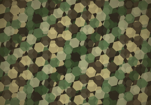 Green Military Camouflage Inspired Geometric Pattern 4