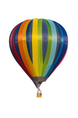 multicolored hot air balloon isolated on white background