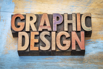graphic design word abstract in wood type