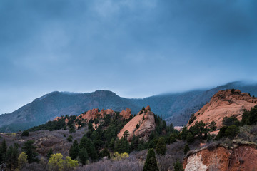 Hills and mountains on a overcast day.