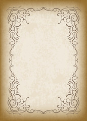 Old frame with the blacked out edges and a blank space for text.