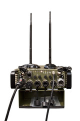 military communication station isolated on white background