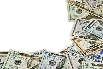 dollar bills isolated on white background