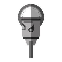 Parking meter icon. Park space road street rule and area theme. Isolated design. Vector illustration