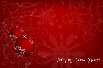 Merry Christmas and Happy New Year invitation card, banner, design element. Vector illustration.