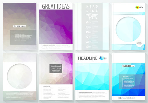 A4 Brochure Layout with Geometric Design Element 