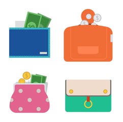 Purse wallet vector isolated