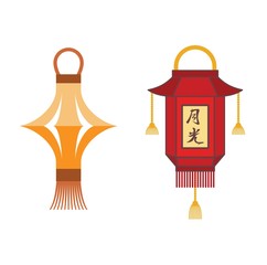Chinese lantern vector illustration.