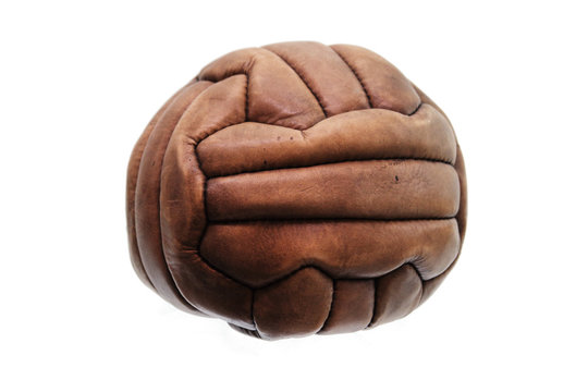 Pallone Da Calcio Vintage In Pelle PGS &ndash; Misura 5 &ndash; Marrone Chiaro &ndash; Cucito A Mano &ndash; Pakistan