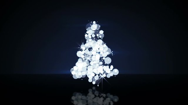 glowing christmas tree shape. Computer generated seamless loop animation. 4k (4096x2304)

