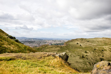 Holyrood park and Edinburgh city, Scotland