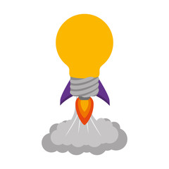 rocket startup bulb launcher isolated icon vector illustration design