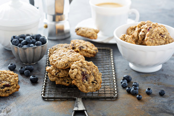 Healthy oatmeal cookies with dried fruits