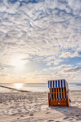 Beach chairs after sunrise