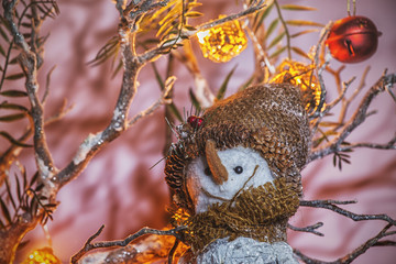 Naklejka na ściany i meble Christmas ornament with snowman