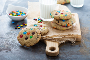 Chocolate chip and candy cookie