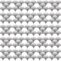 Seamless geometric vector pattern with shapes overlaping each other in rows