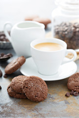 Chocolate cookies with sugar coating