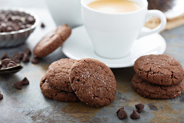 Chocolate cookies with sugar coating