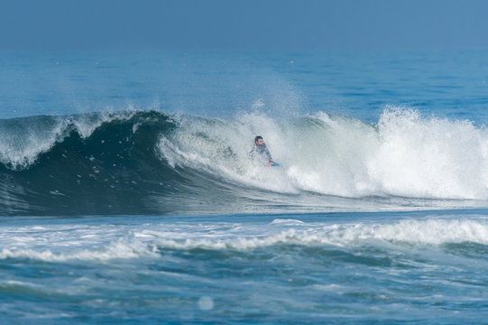 Bodyboarder in action