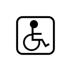 Wheelchair inside frame icon. Disabled people medical and health care theme. Isolated design. Vector illustration