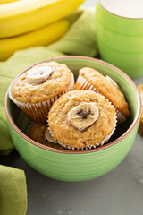 Banana muffins with coffee