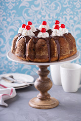 Sour cream cake with dried cherry