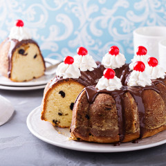Sour cream cake with dried cherry