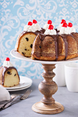 Sour cream cake with dried cherry