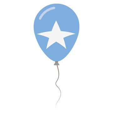 Federal Republic of Somalia national colors isolated balloon on white background. Independence day patriotic poster. Flat style National day vector illustration.