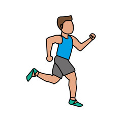 Fototapeta na wymiar Runner man icon. Athlete training fitness and healthy lifestyle theme. Isolated design. Vector illustration