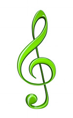 Obraz premium 3d illustration of decorative treble clef isolated on white background
