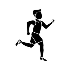 Fototapeta na wymiar Runner man icon. Athlete training fitness and healthy lifestyle theme. Isolated design. Vector illustration