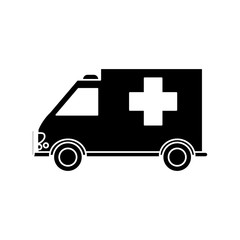Ambulance icon. Medical and health care theme. Isolated design. Vector illustration