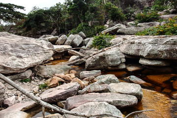 Fototapeta na wymiar Brazil, Bahia, Mucugenzinho River, Poco do Diablo, Devils Pond