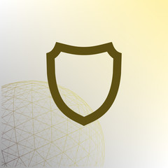 Flat paper cut style icon of a shield